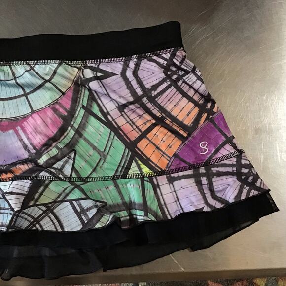 Sofibella UPF Bright Abstract Tennis Pickleball Golf Skort Large - Picture 4 of 6